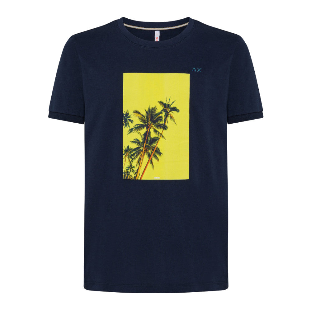 T-SHIRT MAN WITH BLUE NAVY PRINT - T32110 07 - Linassi