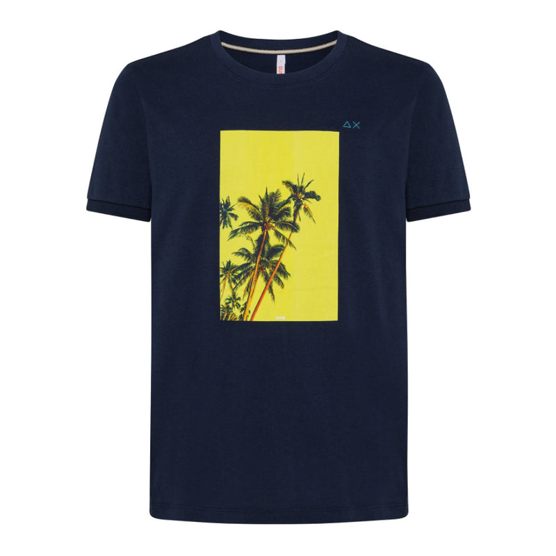 T-SHIRT MAN WITH BLUE NAVY PRINT - T32110 07 - Linassi