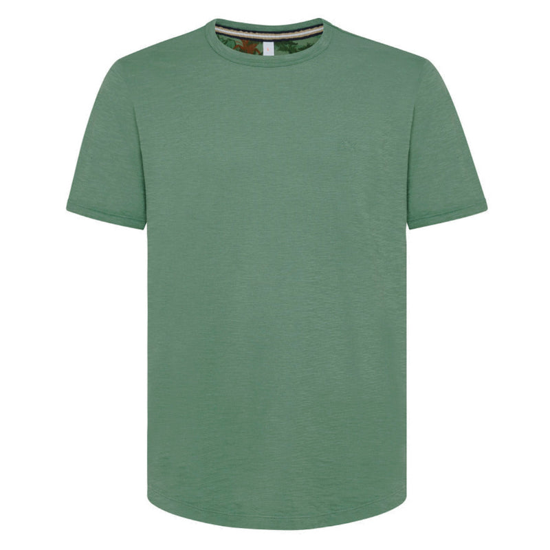 T-SHIRT UOMO COTONE FIAMMATO COLD DYE MILITARE - T32112 19 - Linassi