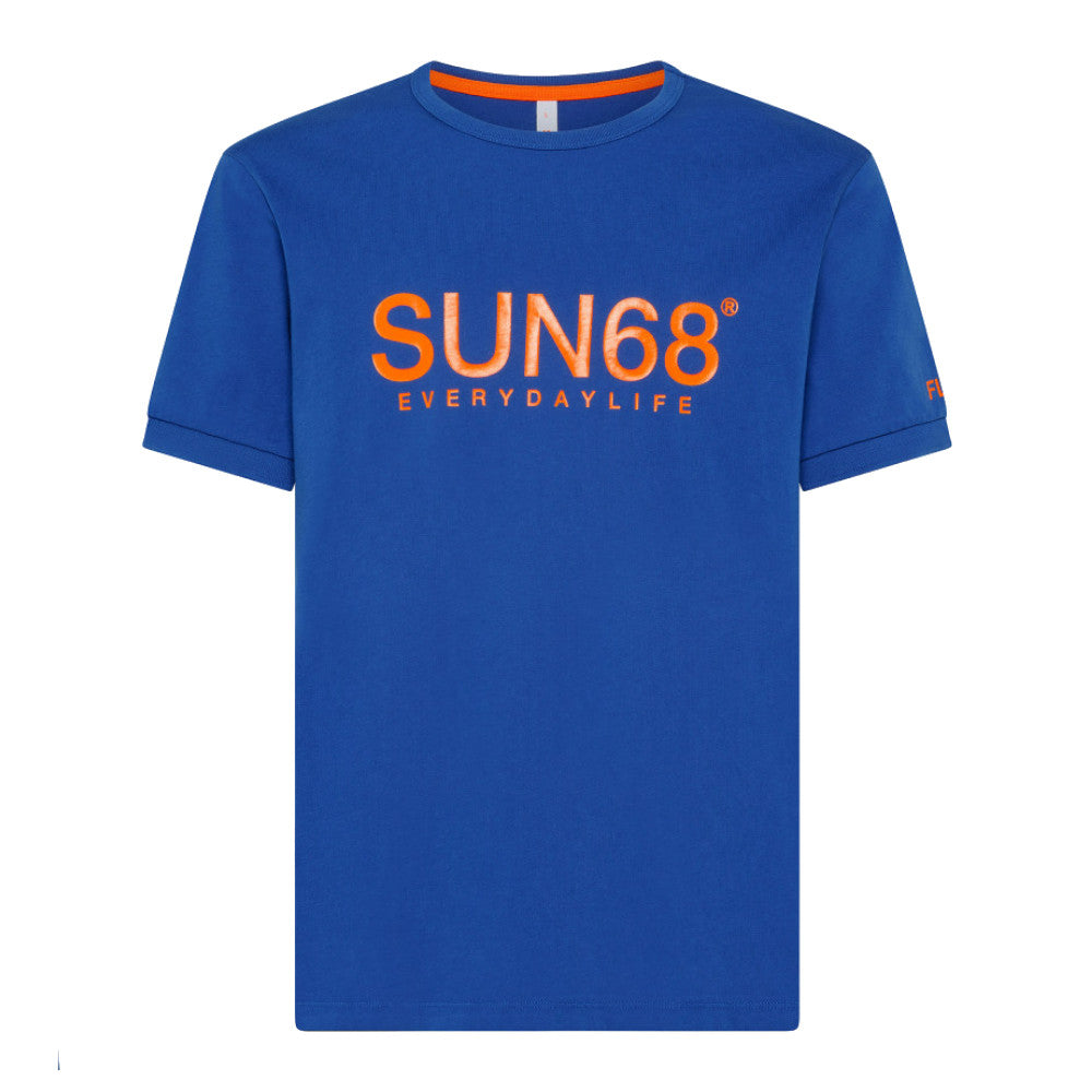 T-SHIRT UOMO PRINT FLUO BLUE - T33108 12 - Linassi