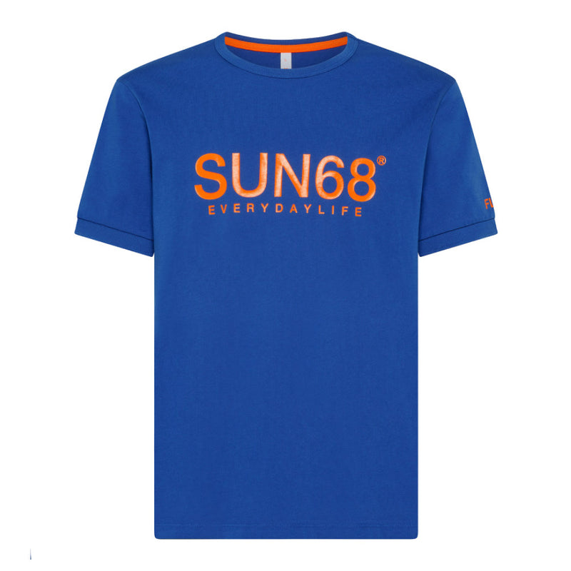 T-SHIRT UOMO PRINT FLUO BLUE - T33108 12 - Linassi