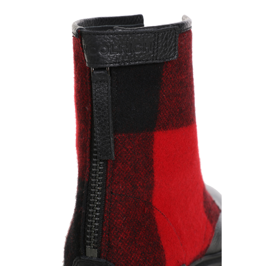 WOMAN SHOES BLACK RED BUFFALO - WS WOOL CHECK CITY WFW192032 - Linassi