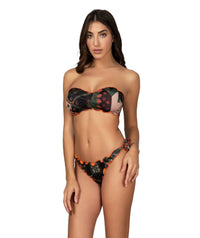 BIKINI DONNA FASCIA E SLIP CON LACETTI VERDE - F22-1507U - Linassi