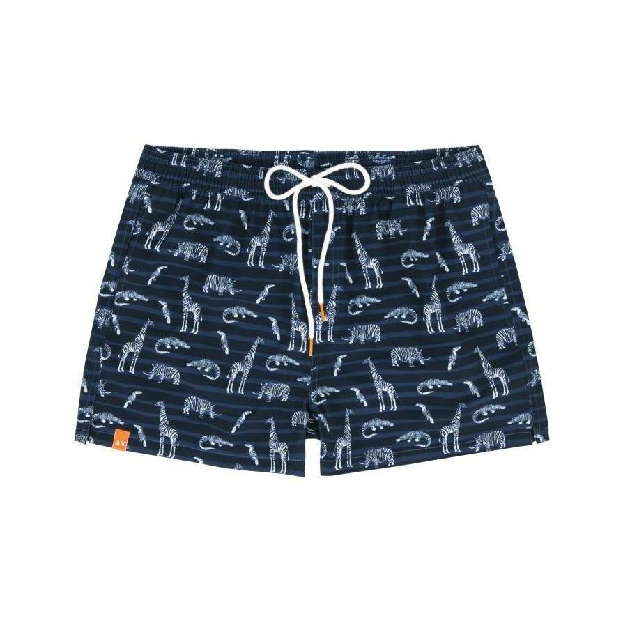 BEACHWEAR MAN NAVY BLUE - SWIM PANT BIG PRINT H19116 - Linassi