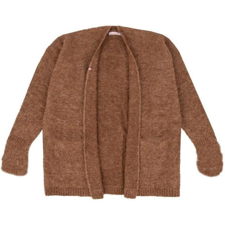WOMAN'S JERSEY BEIGE - CARDIGAN OPEN MAXI B K28237 - Linassi