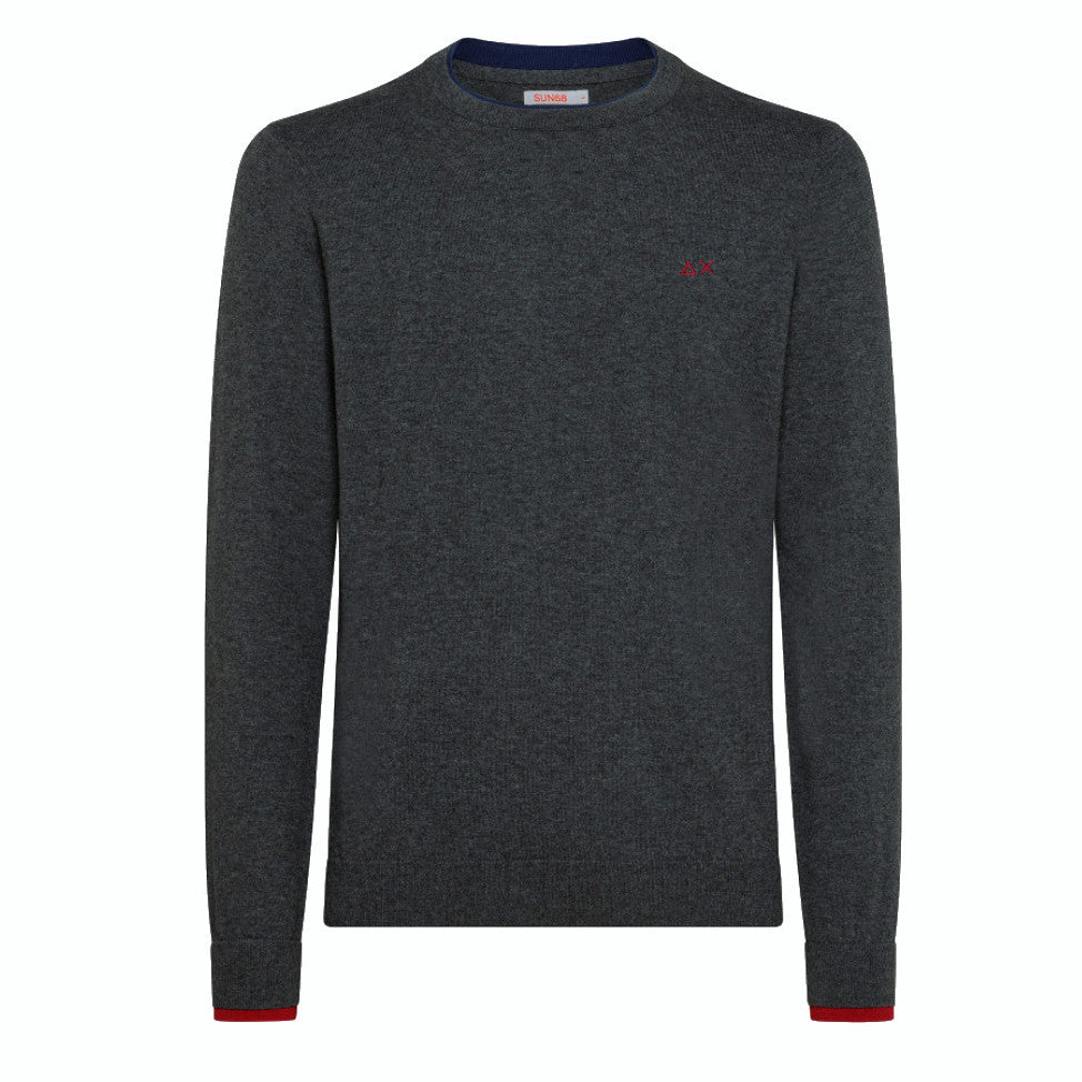 MAGLIA UOMO GIROCOLLO DOUBLE RIB GRIGIO - K42105 47 - Linassi