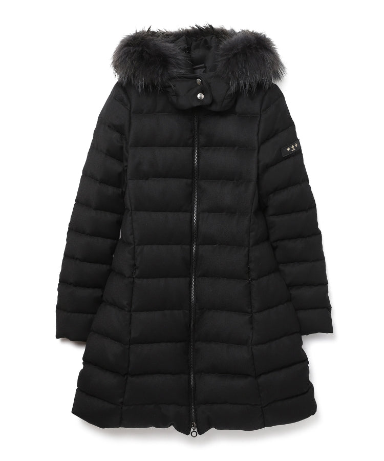 GIACCONE DONNA IN LANA IMBOTTITO IN PIUMA BLACK - LAVIANA LTAT21A4571-D - Linassi