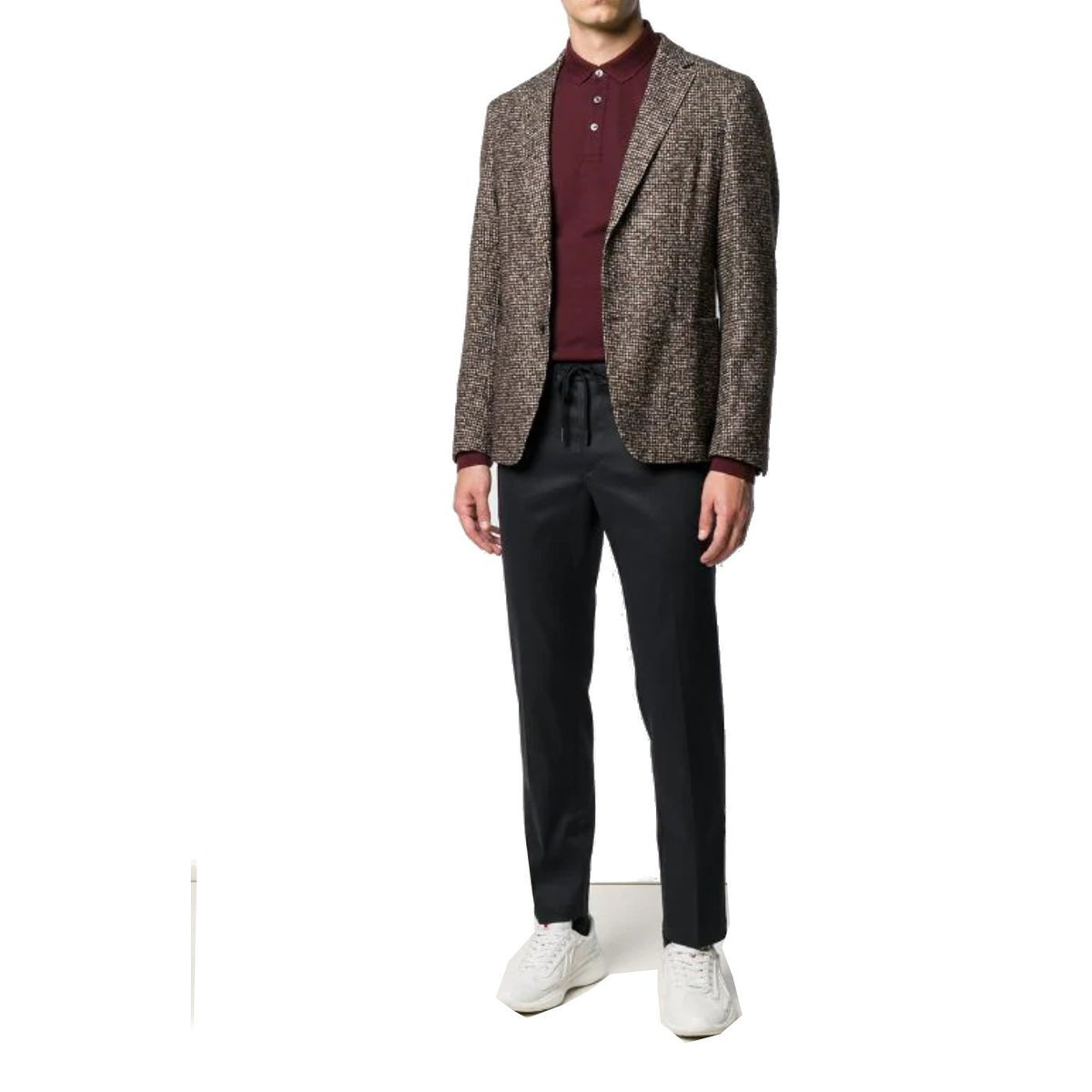 MAN SLIM FIT JACKET IN MIXED VIRGIN WOOL BROWN - Nold2 50418200 - Linassi