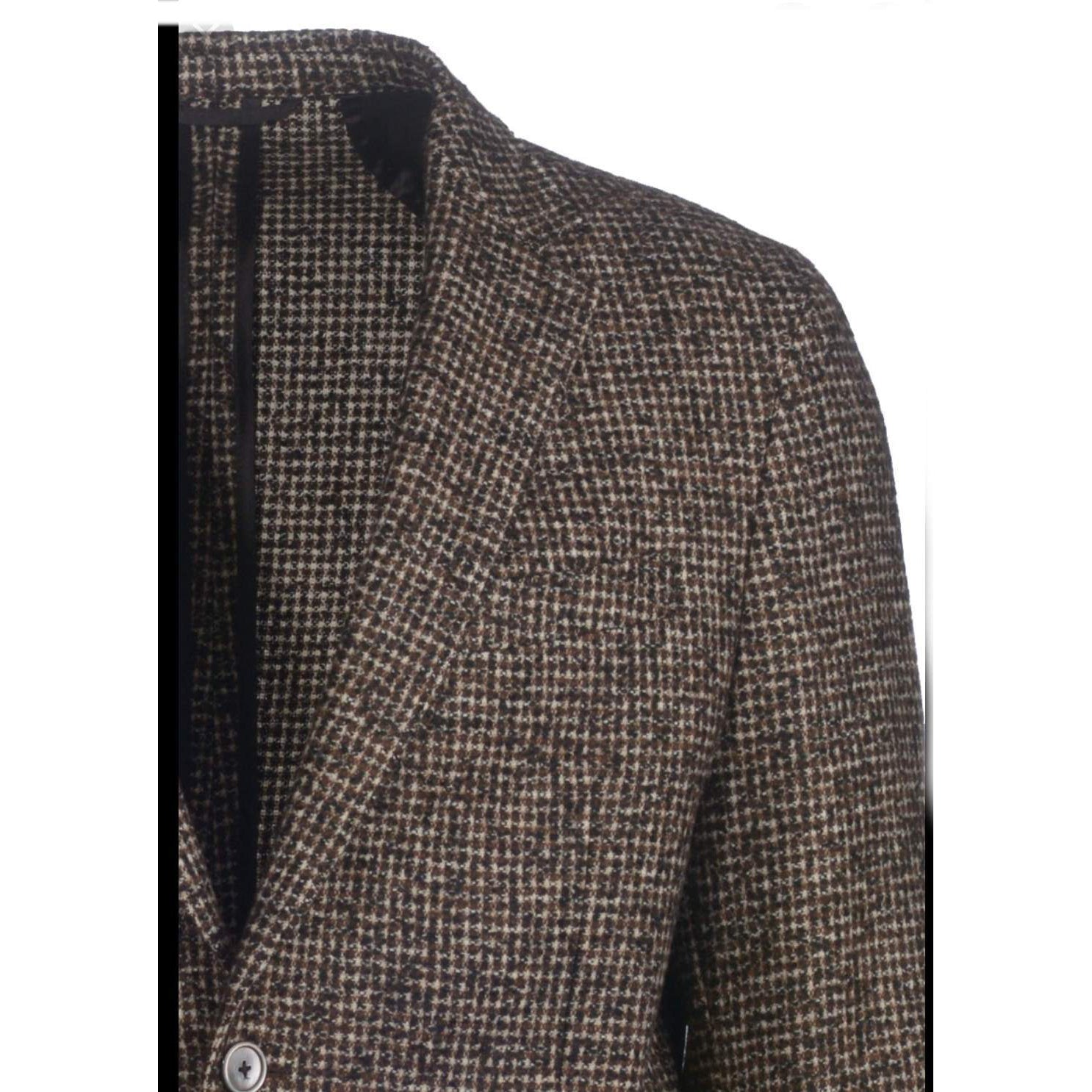 MAN SLIM FIT JACKET IN MIXED VIRGIN WOOL BROWN - Nold2 50418200 - Linassi