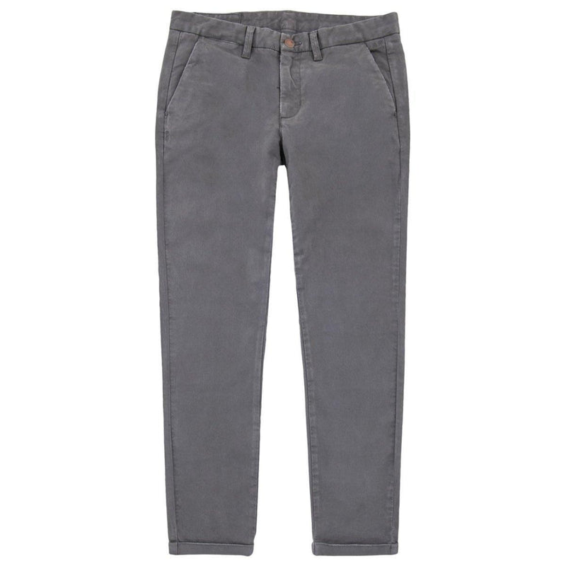 MAN CHINO STRETCH COTTON TROUSERS - MEDIUM GREY - Linassi