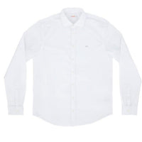 MAN SLIM FIT STRETCH COTTON SHIRT WHITE - SHIRT OXFORD L/S  S19101 - Linassi