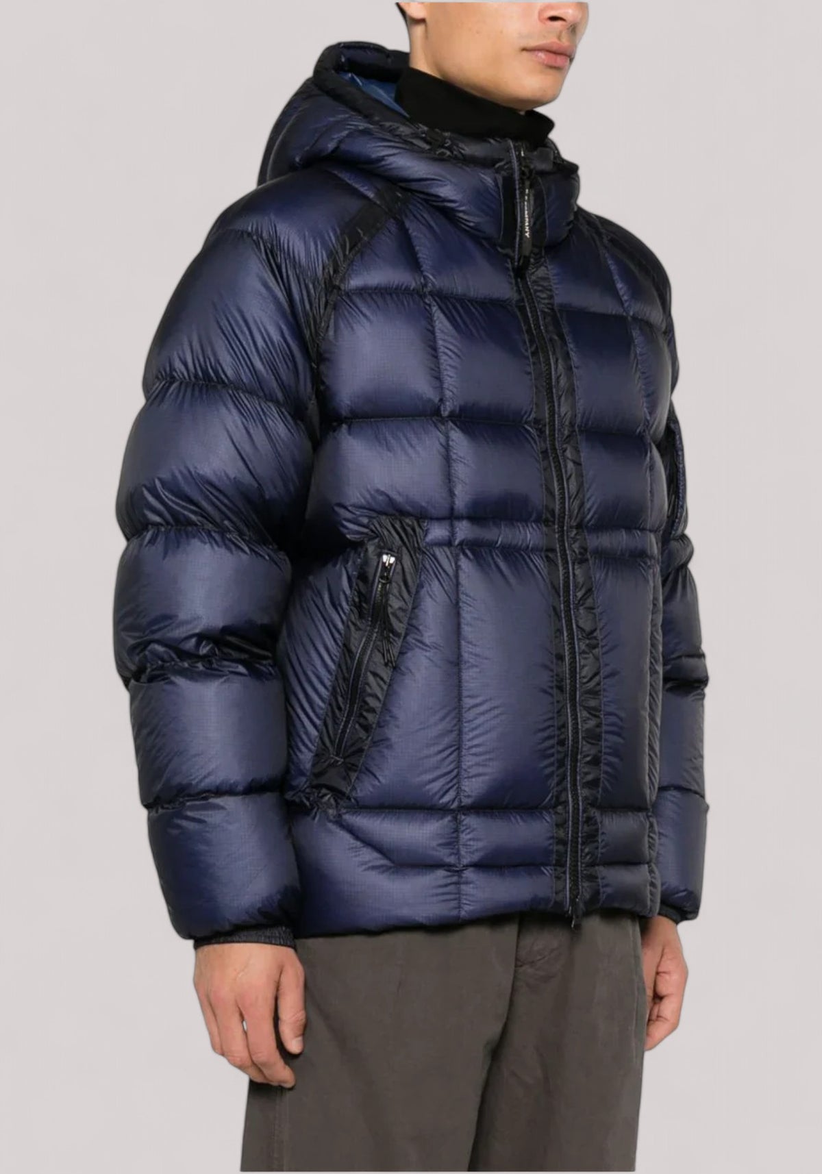 GIACCONE UOMO D.D. SHELL HOODED SHORT DOWN JACKET ESTATE BLUE