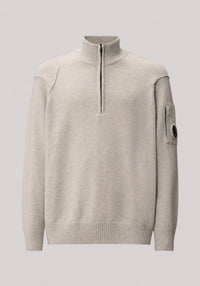 MAGLIA UOMO CON ZIP OFF WHITE MELANGE -  19CMKN709A110149A M13