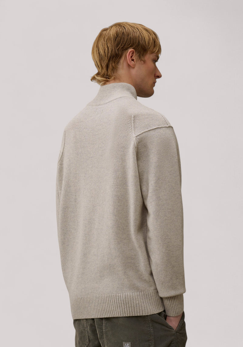 MAGLIA UOMO CON ZIP OFF WHITE MELANGE -  19CMKN709A110149A M13