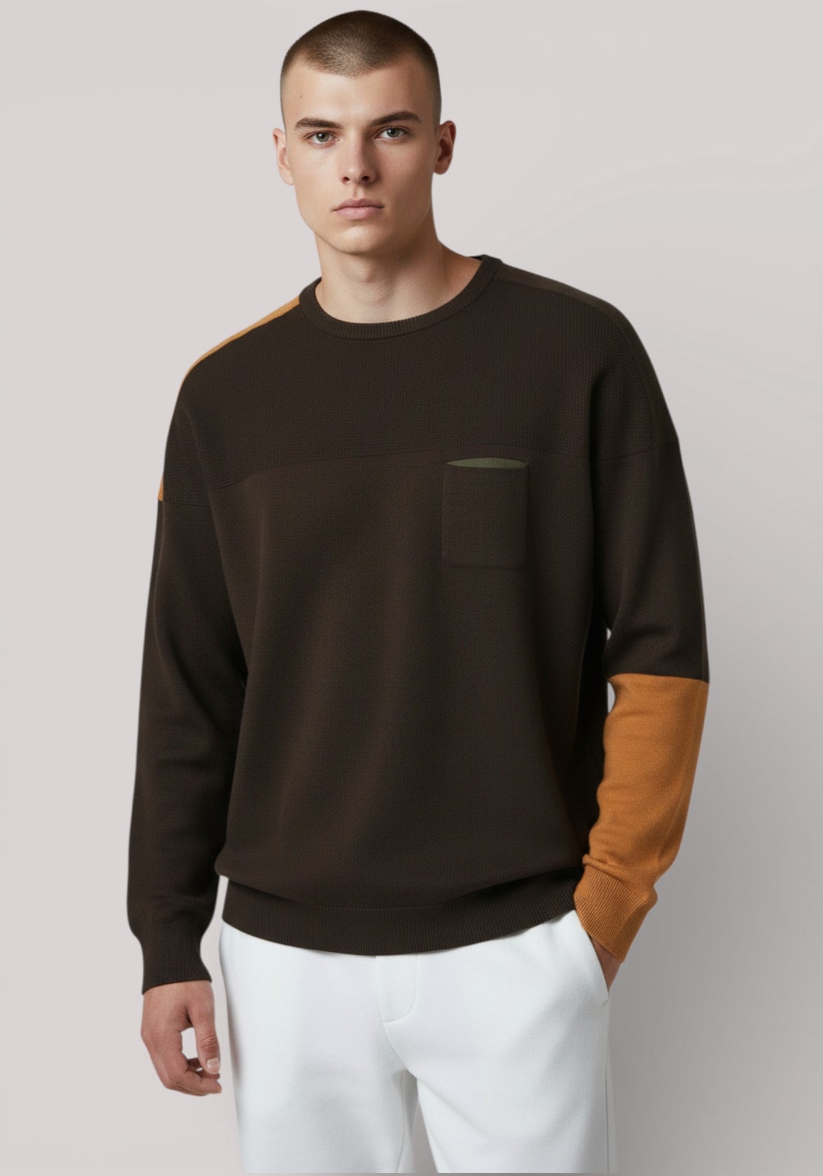MAGLIA UOMO IN MISTO LANA FANTASIA NERO - Linassi