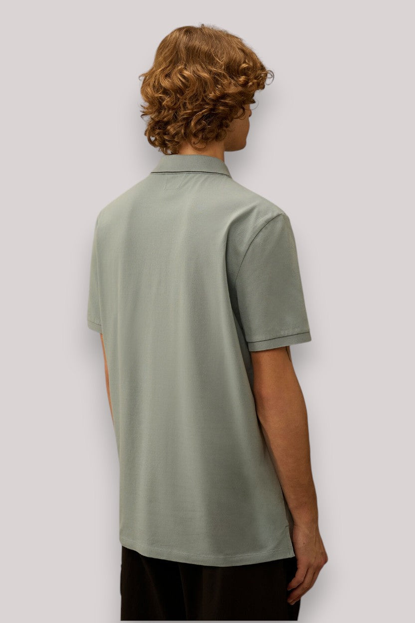 POLO UOMO IN PIQUET STRETCH SILVER BLUE - Linassi