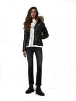 GIUBBINO DONNA CORTO IN PIUMA NERO - 23WBLDC03148 005050 999EL - Linassi