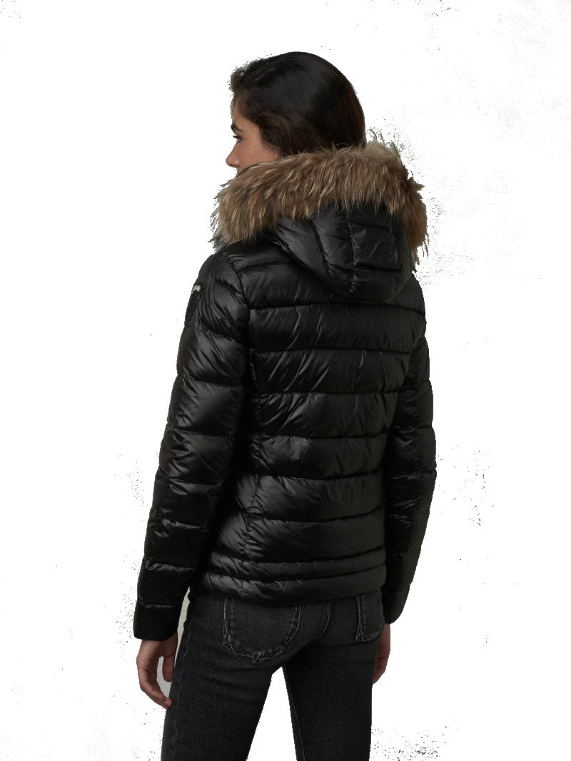 GIUBBINO DONNA CORTO IN PIUMA NERO - 23WBLDC03148 005050 999EL - Linassi