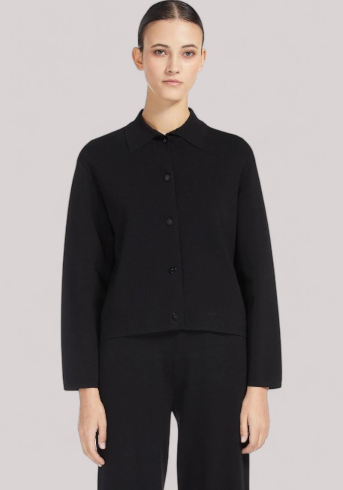 TOP DONNA BOXY NERO - Linassi