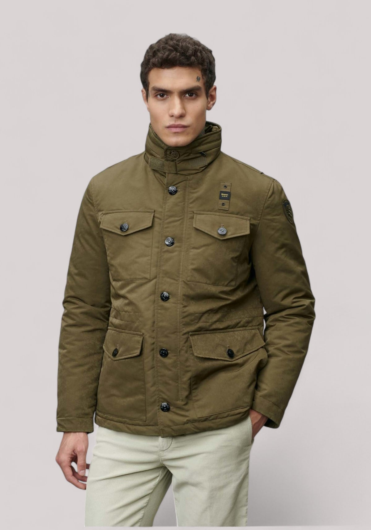 GIACCONE UOMO FIELD JACKET IN OVATTA VERDE PIGNA