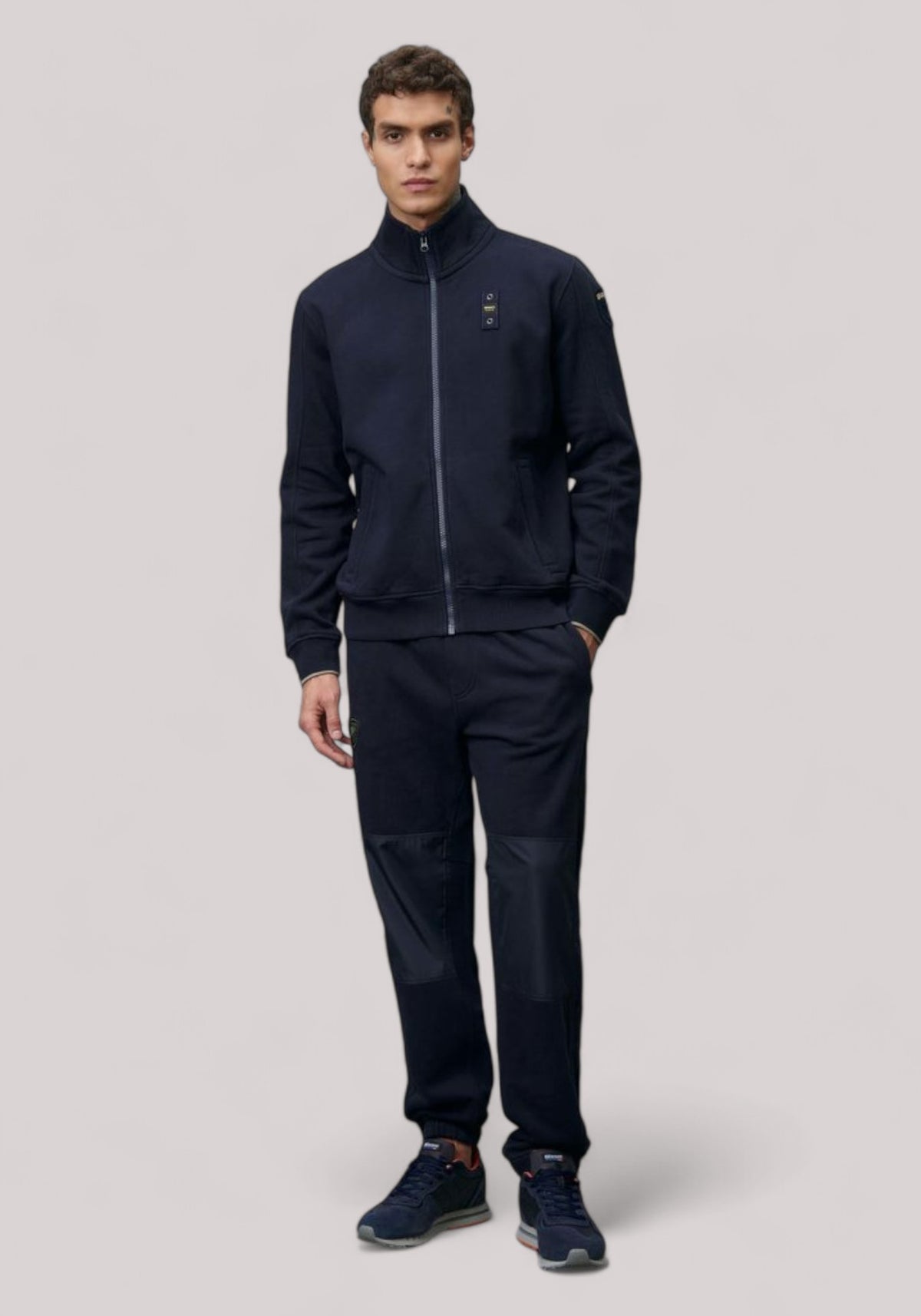 FELPA UOMO FULL ZIP CITY BLU