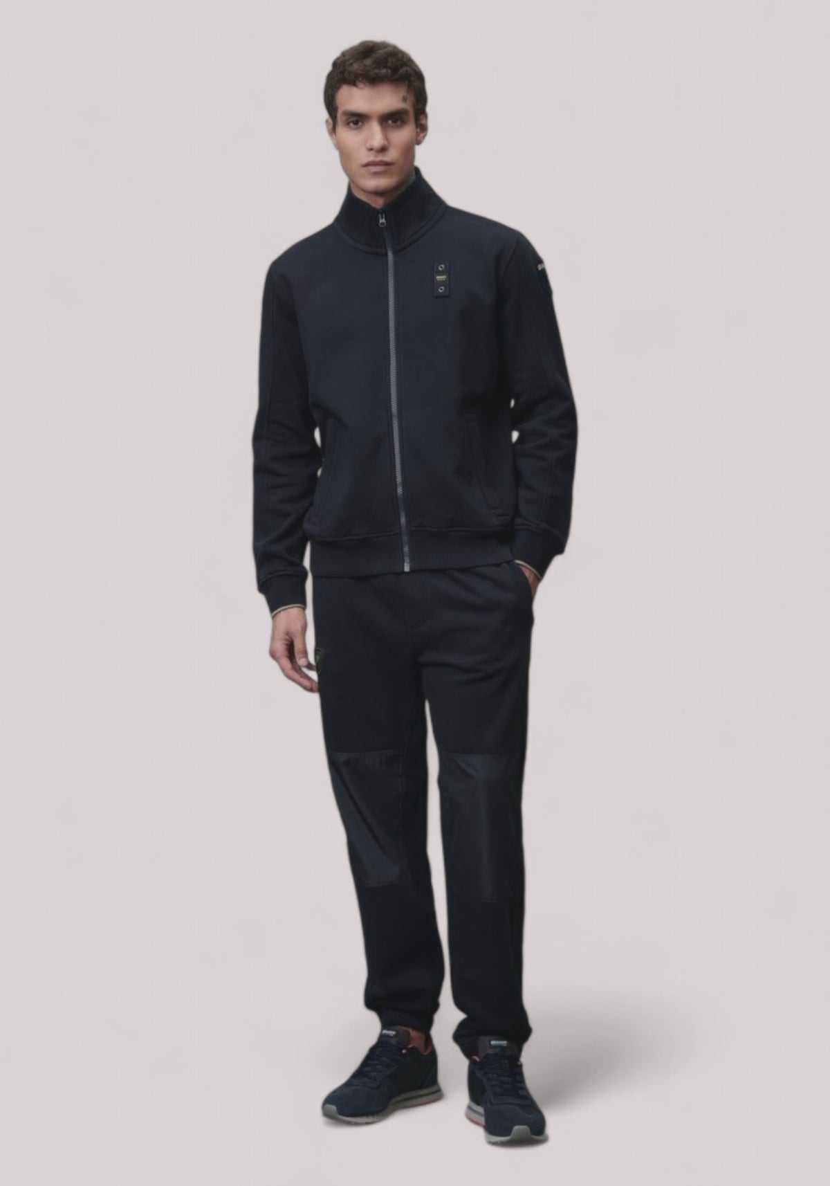 FELPA UOMO FULL ZIP NERO