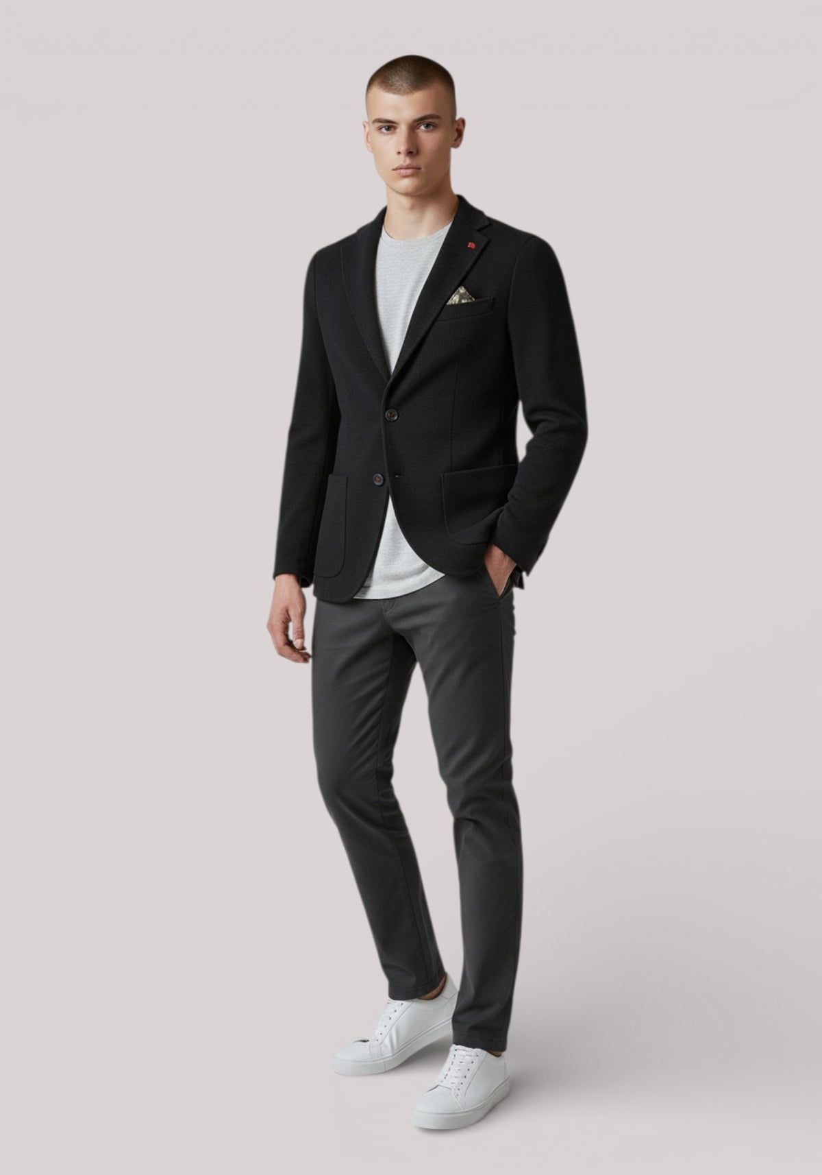 GIACCA UOMO SLIM FIT IN MISTO COTONE BLU - Linassi