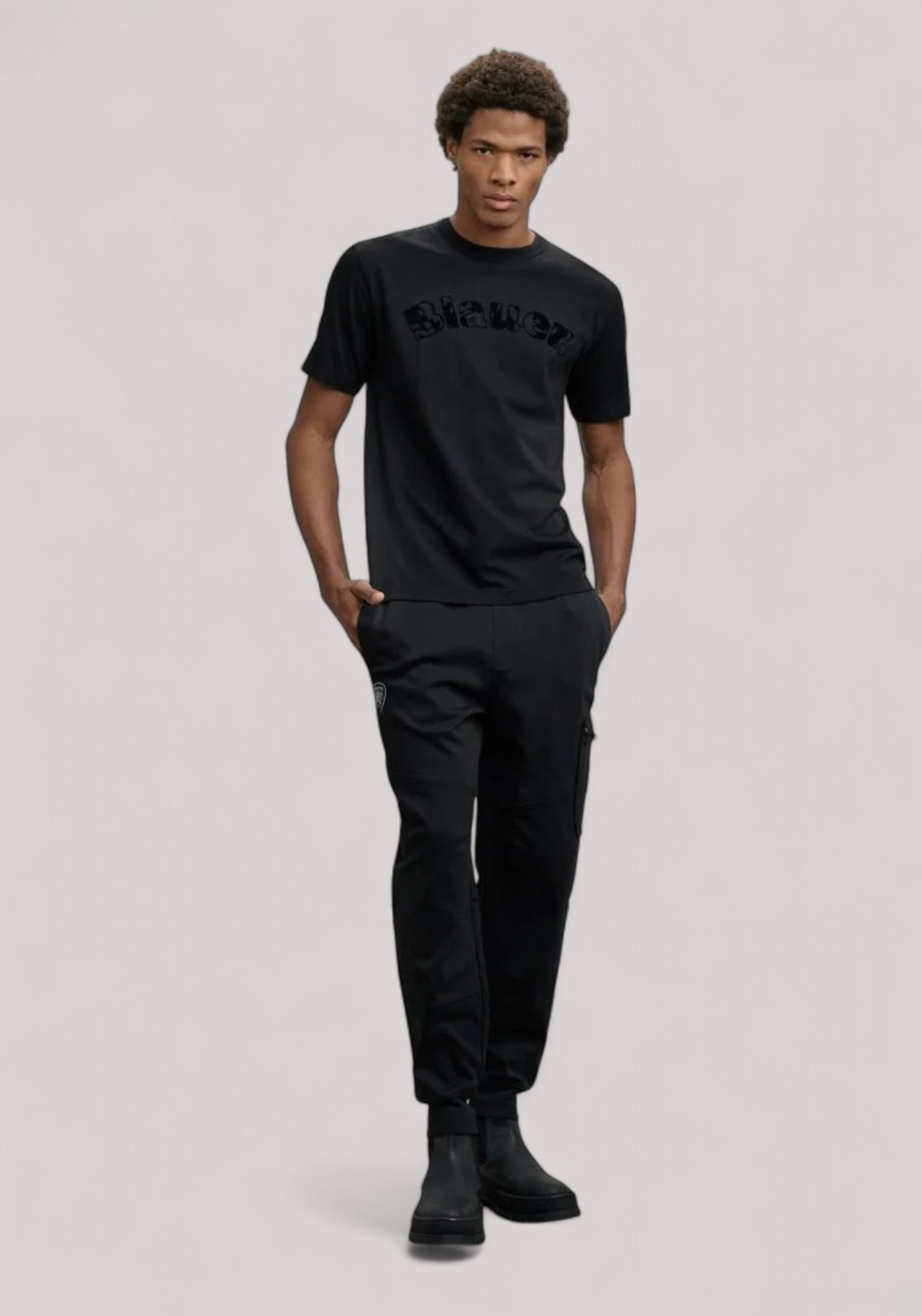 T-SHIRT UOMO FLOCK DOWNEY NERO - Linassi