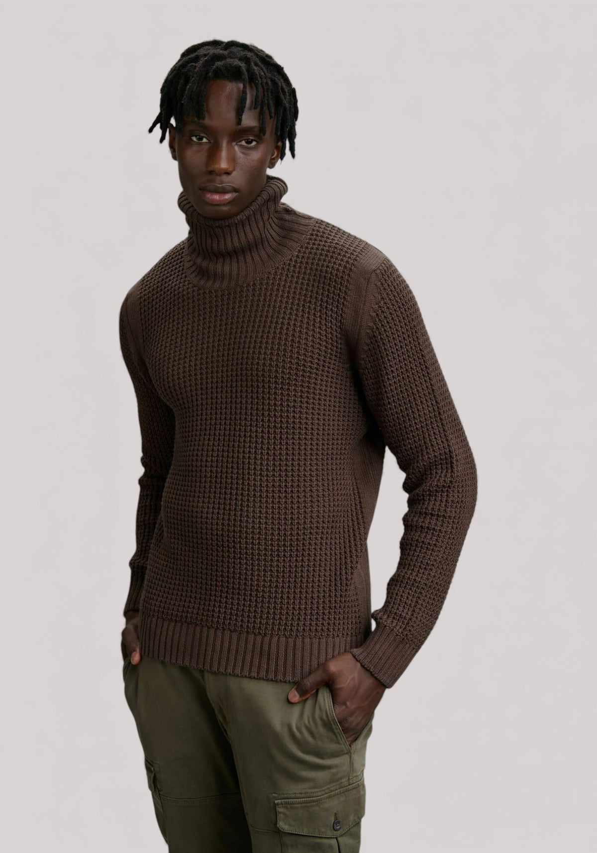 MAGLIA UOMO TROTTER NERO OLIVA