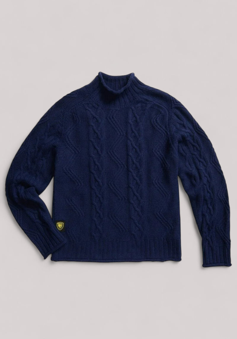 MAGLIA UOMO A TRECCE MENDELL BLU ZAFFIRO