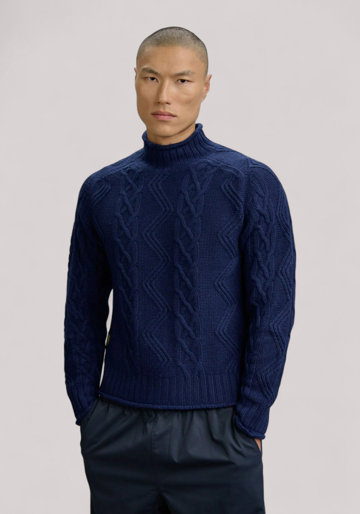 MAGLIA UOMO A TRECCE MENDELL BLU ZAFFIRO