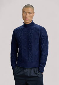 MAGLIA UOMO A TRECCE MENDELL BLU ZAFFIRO