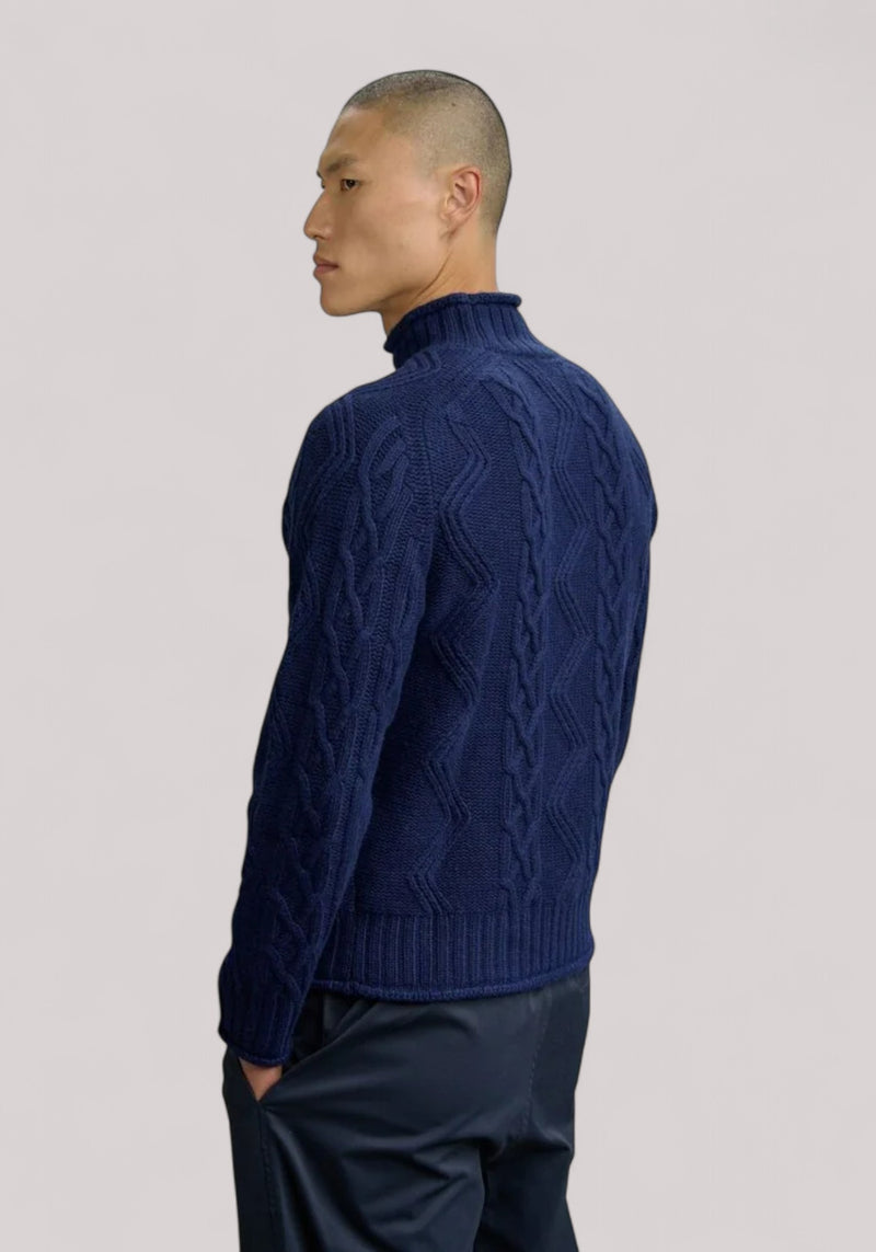 MAGLIA UOMO A TRECCE MENDELL BLU ZAFFIRO