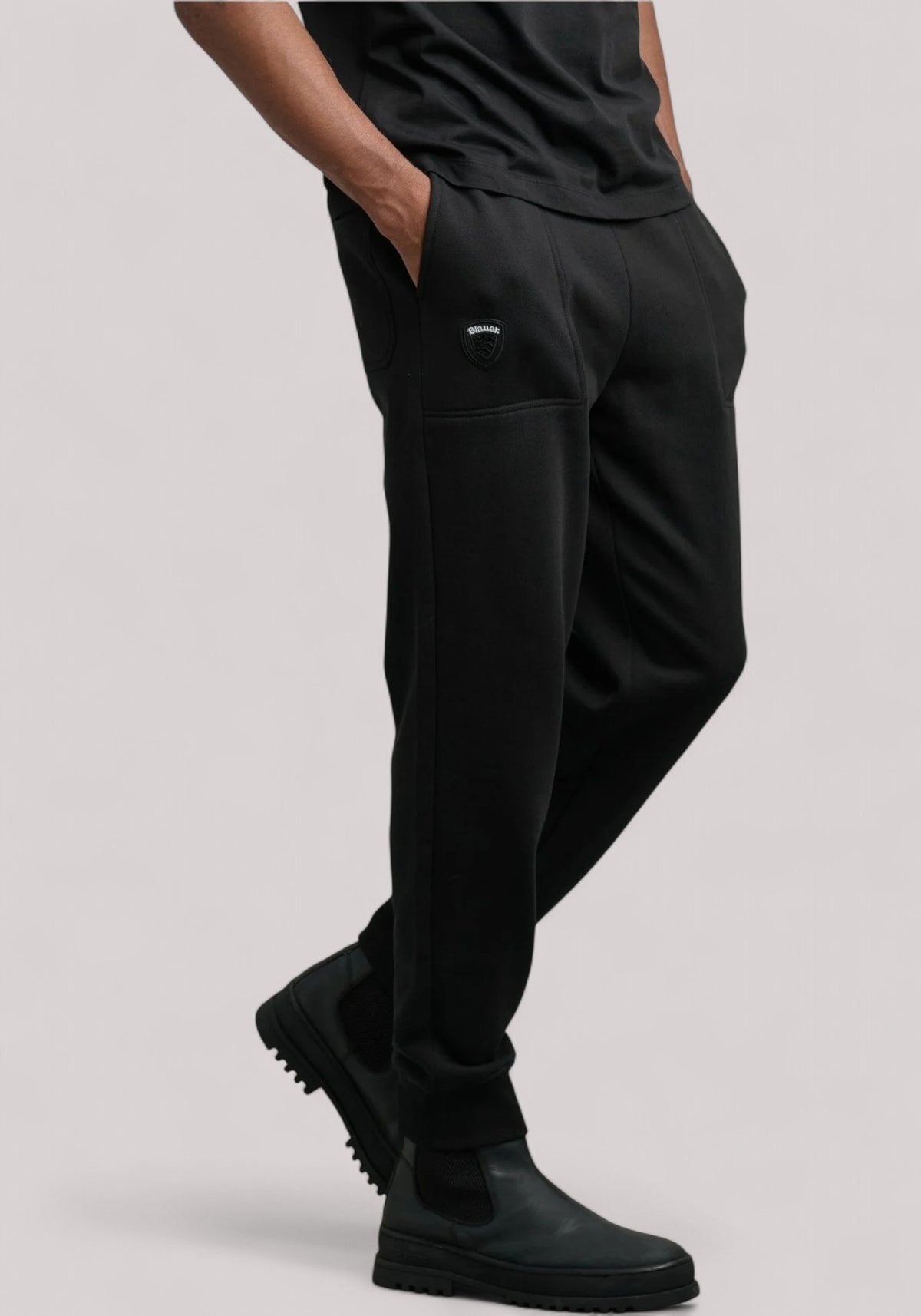 PANTALONE UOMO IN FELPA WALK NERO - Linassi