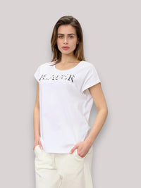 T-SHIRT DONNA MOHAWK BIANCO OTTICO - Linassi