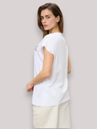 T-SHIRT DONNA MOHAWK BIANCO OTTICO - Linassi