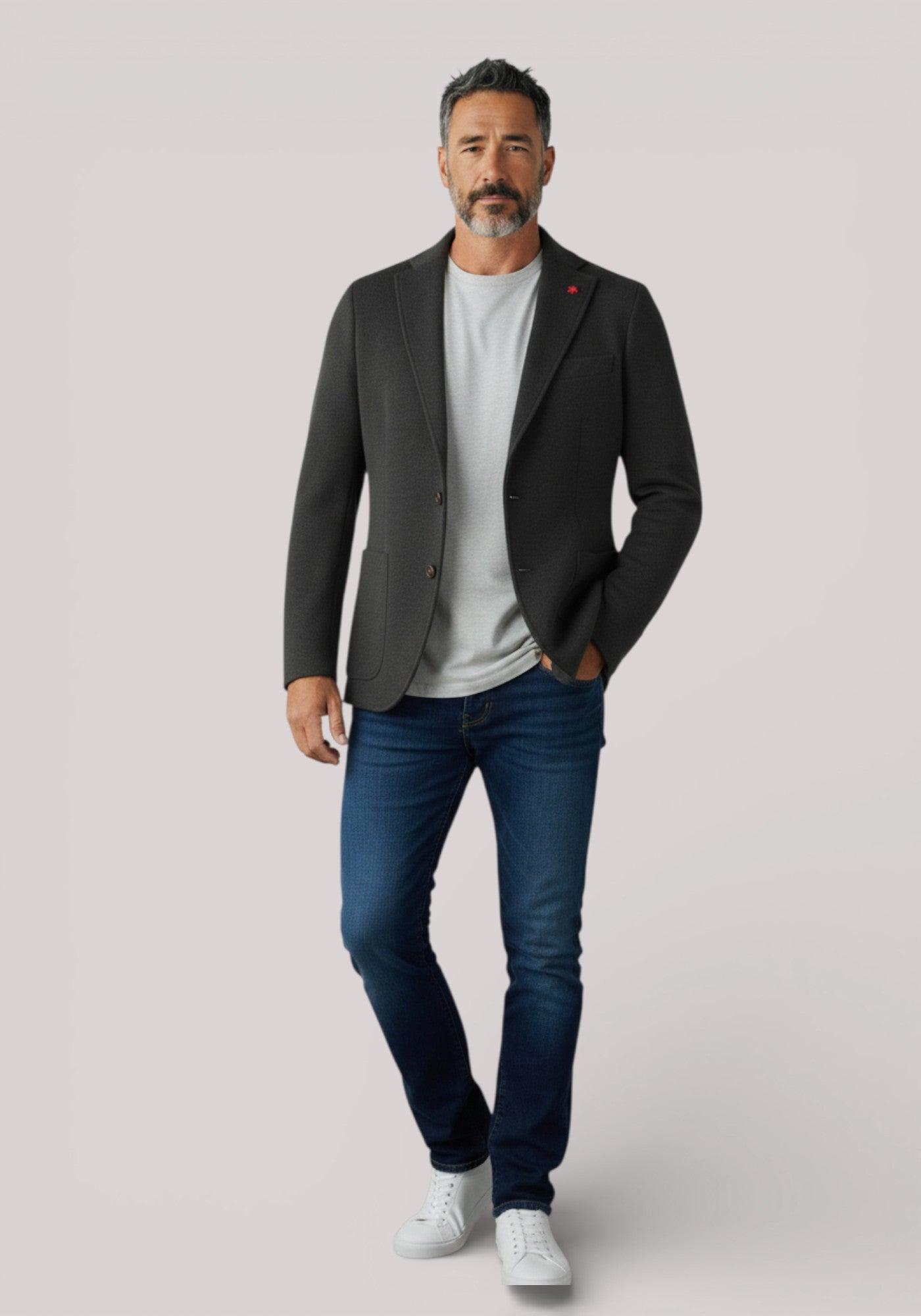 GIACCA UOMO SLIM FIT IN JERSEY BLU - 2932G2038M 203691 - Linassi