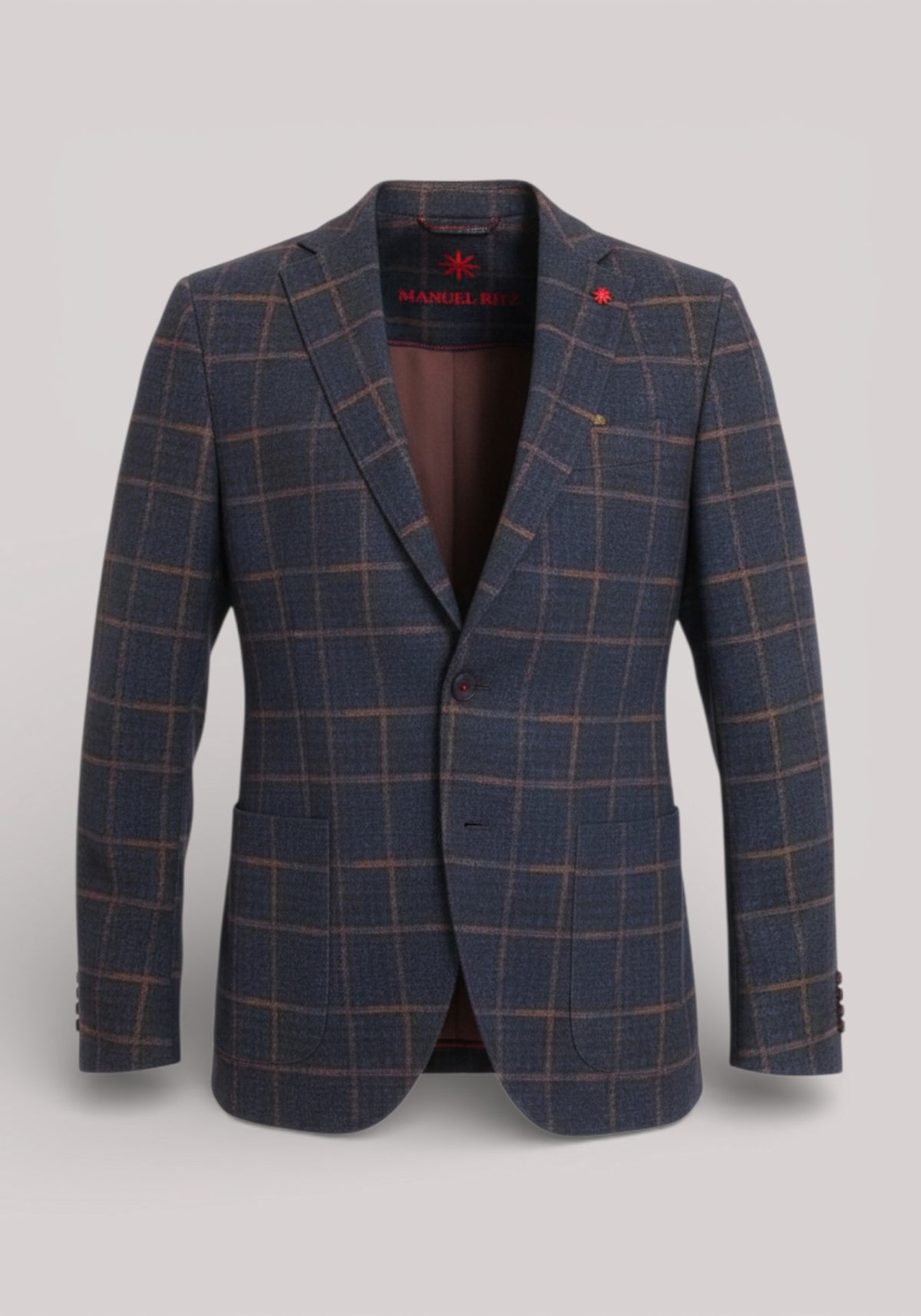 GIACCA UOMO SLIM FIT IN JERSEY BLU E MARRONE - Linassi