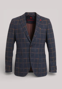 GIACCA UOMO SLIM FIT IN JERSEY BLU E MARRONE - Linassi