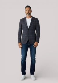 GIACCA UOMO SLIM FIT IN JERSEY BLU E MARRONE - Linassi
