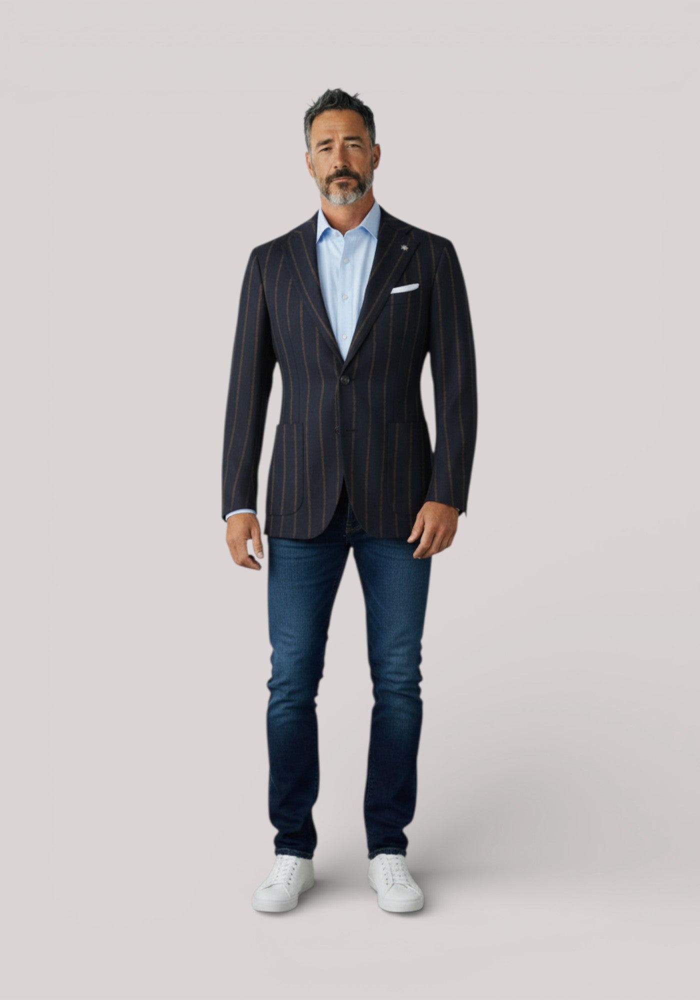 GIACCA UOMO SLIM FIT IN LANA BLU - 2732G2728 193631 - Linassi