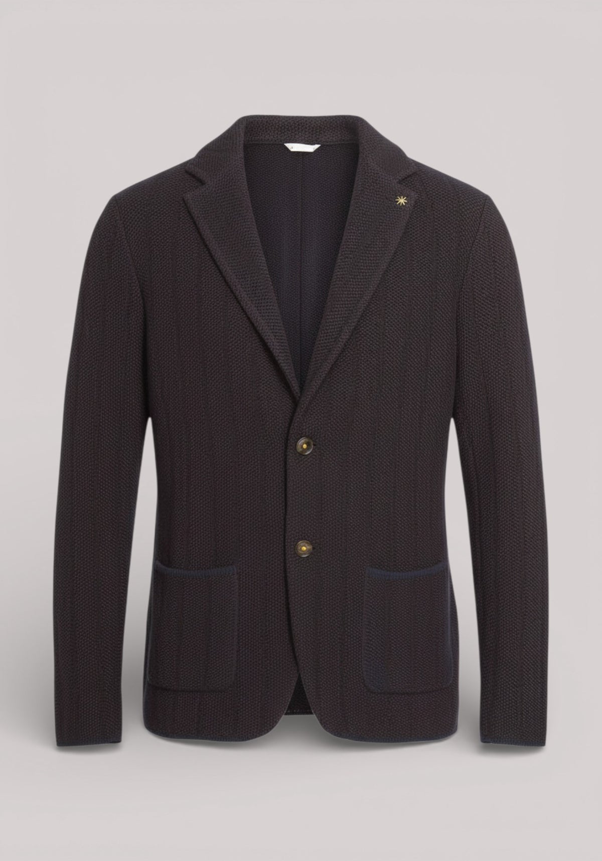 GIACCA UOMO IN MAGLIA BLU E MARRONE - Linassi