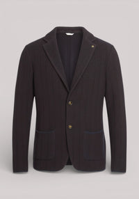 GIACCA UOMO IN MAGLIA BLU E MARRONE - Linassi