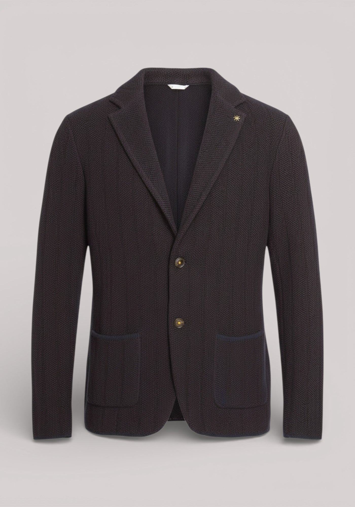 GIACCA UOMO IN MAGLIA BLU E MARRONE - Linassi