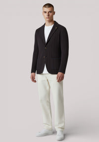 GIACCA UOMO IN MAGLIA BLU E MARRONE - Linassi