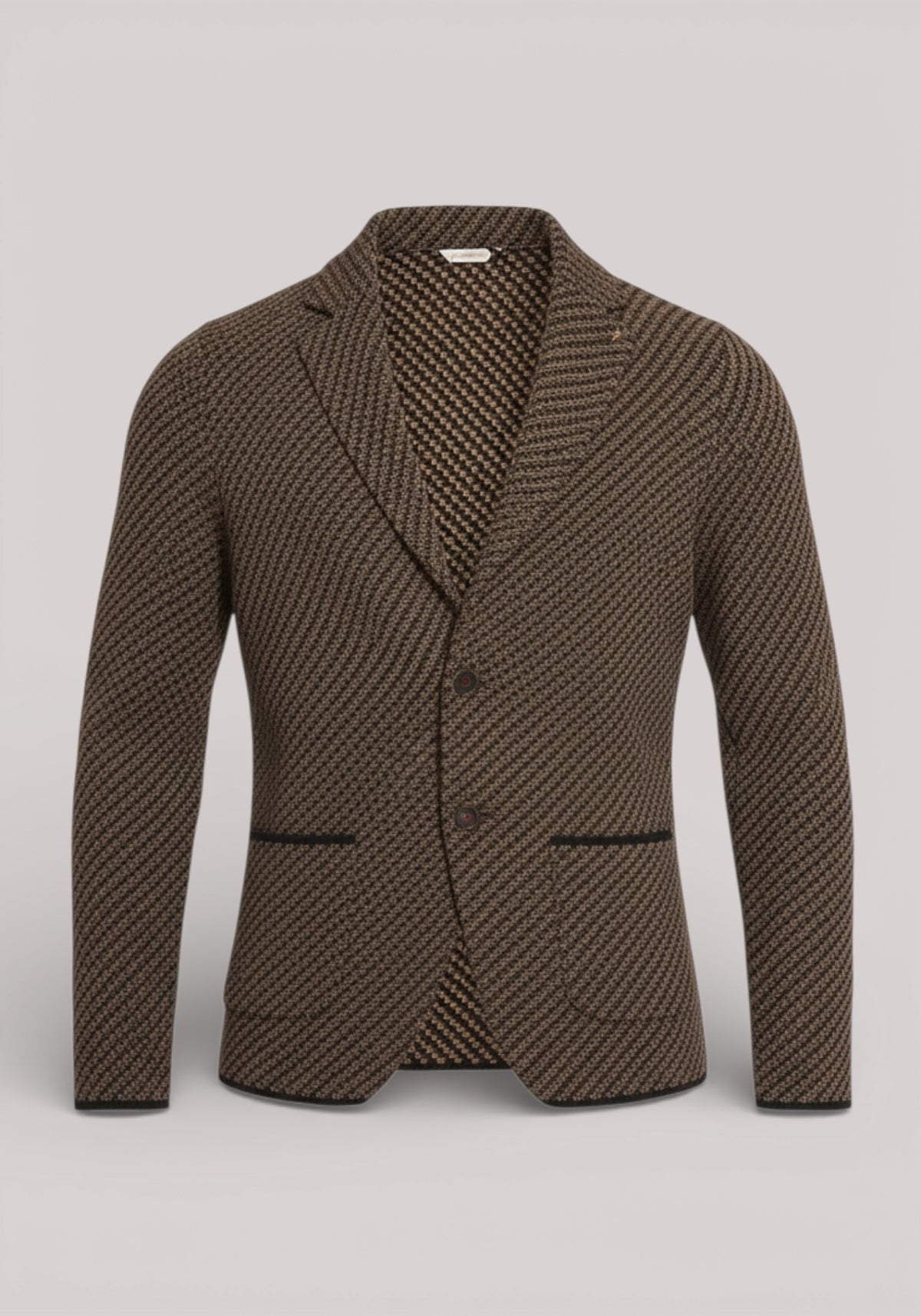 GIACCA UOMO IN MAGLIA BLU E MARRONE - Linassi