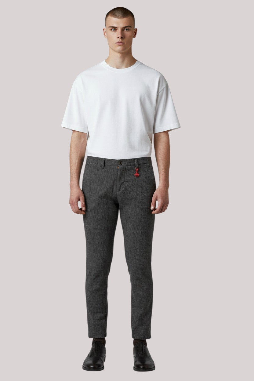PANTALONE UOMO SLIM FIT IN COTONE STRETCH BLU - Linassi