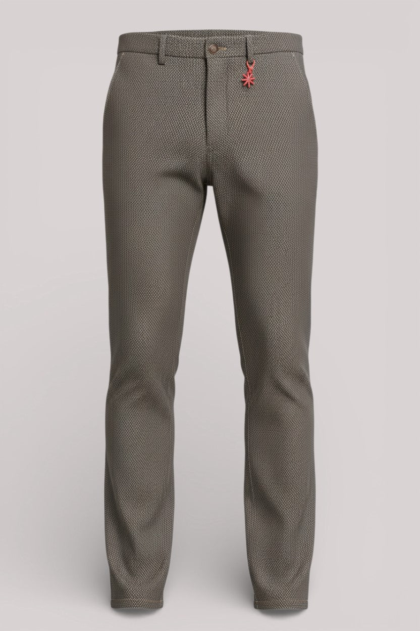 PANTALONE UOMO SLIM FIT IN COTONE STRETCH BLU MARRONE - Linassi