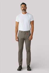 PANTALONE UOMO SLIM FIT IN COTONE STRETCH BLU MARRONE - Linassi