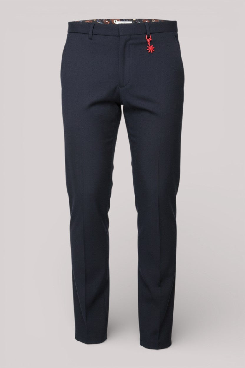 PANTALONE UOMO SLIM FIT IN JERSEY STRETCH BLU - Linassi